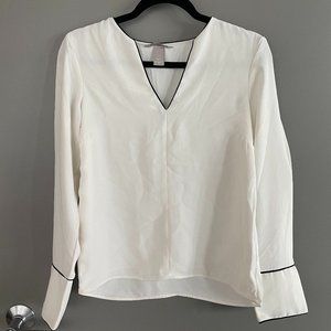 H&M White Long Sleeve Top